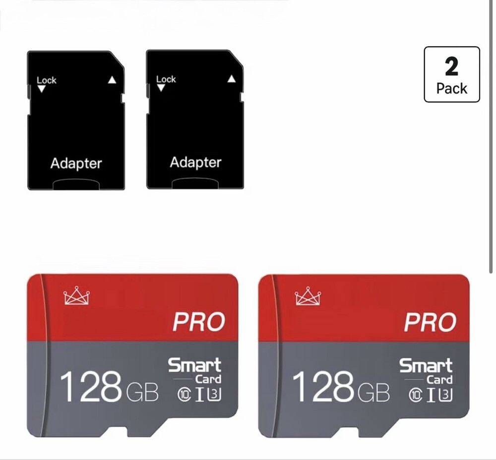 128GB MicroSD TF Memory Card Class 10 w/ Adapter 2 Pack